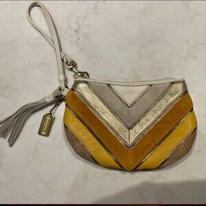 Coach Leather Suede Wristlet Wallet bag